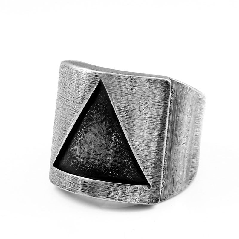 Venta al por mayor Anillos triangulares de acero inoxidable para hombres