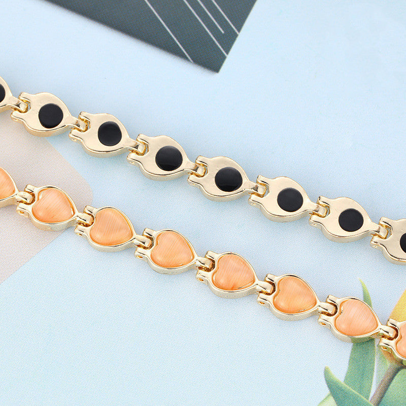 Pulsera De Imán De Corazón De Ópalo Natural al por mayor