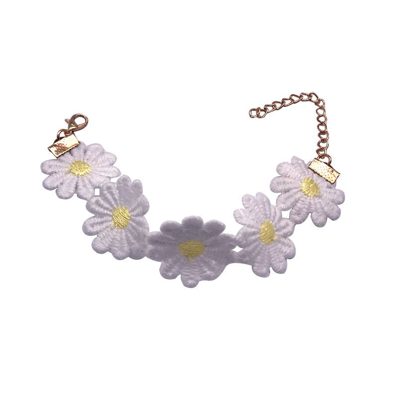 Wholesale Alloy Daisy Flower Bracelet Necklace Headband Hair Accessories Headgear