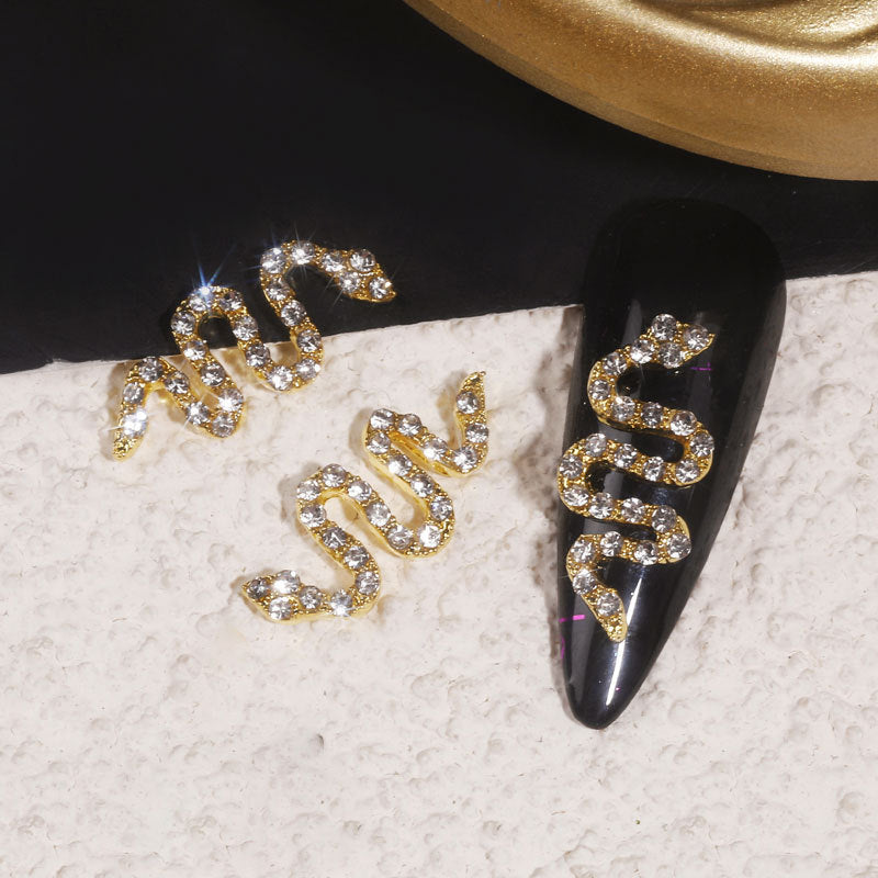 Paquete 10 de la decoración del clavo de Diy del diamante del metal retro de la serpiente de la aleación al por mayor