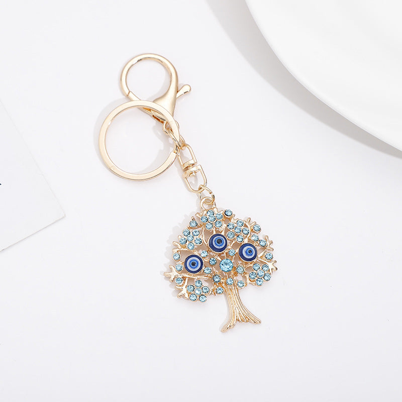 Wholesale Zinc Alloy Full Diamond Tree of Life Keychain