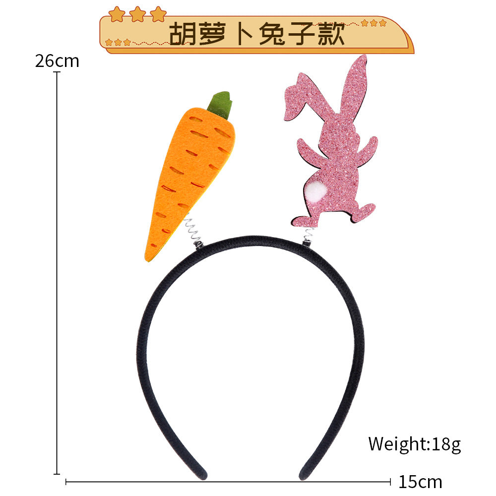 Diadema plástica al por mayor de los niños del conejito del huevo de la historieta de la decoración de Pascua
