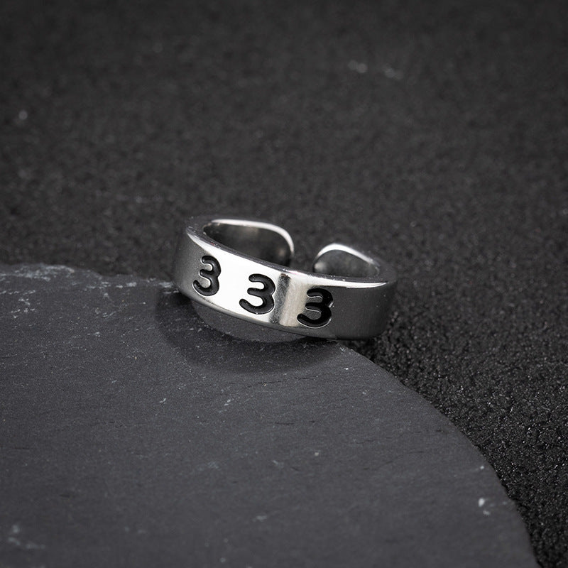 Wholesale Lucky Angel Numbers Stainless Steel Rings