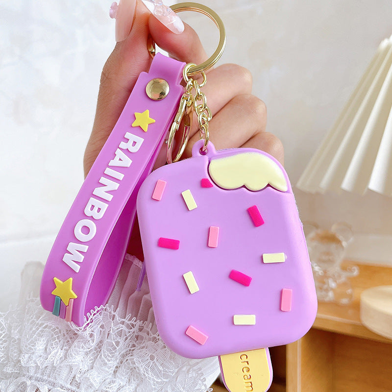Wholesale Softgel Ice Cream Coin Purse Keychains