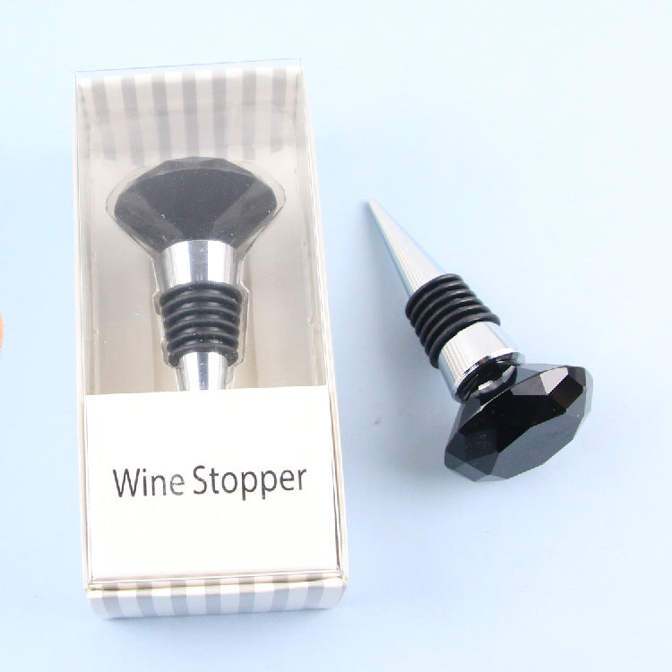 Wholesale Aluminum Alloy Large Diamond Red Wine Stoppers