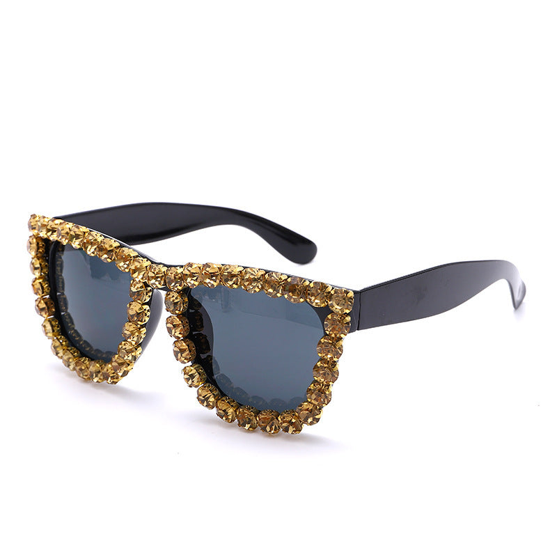 Wholesale Box Integrated Handmade Diamond Inlaid PC Sunglasses