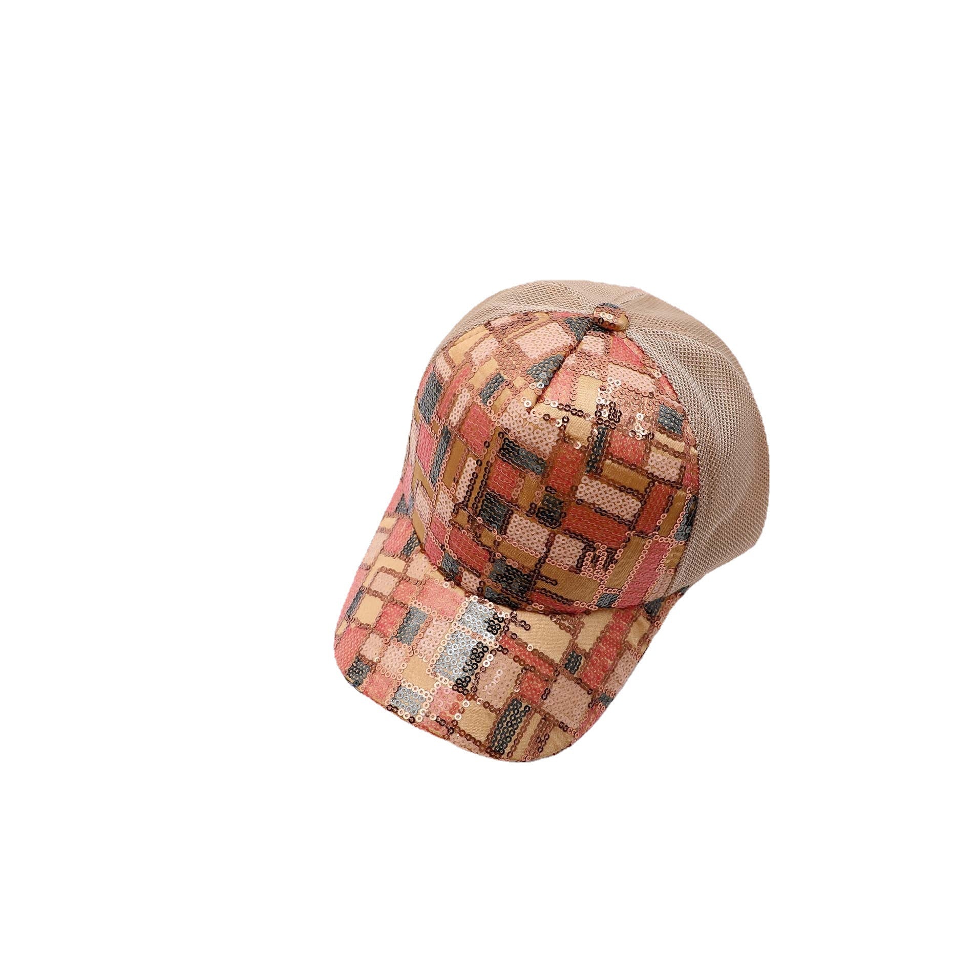 Capilla de malla de béisbol de algodón de algodón de lentejuelas al por mayor para niños