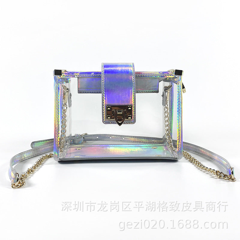 Wholesale PVC Laser Shoulder Crossbody Transparent Bag