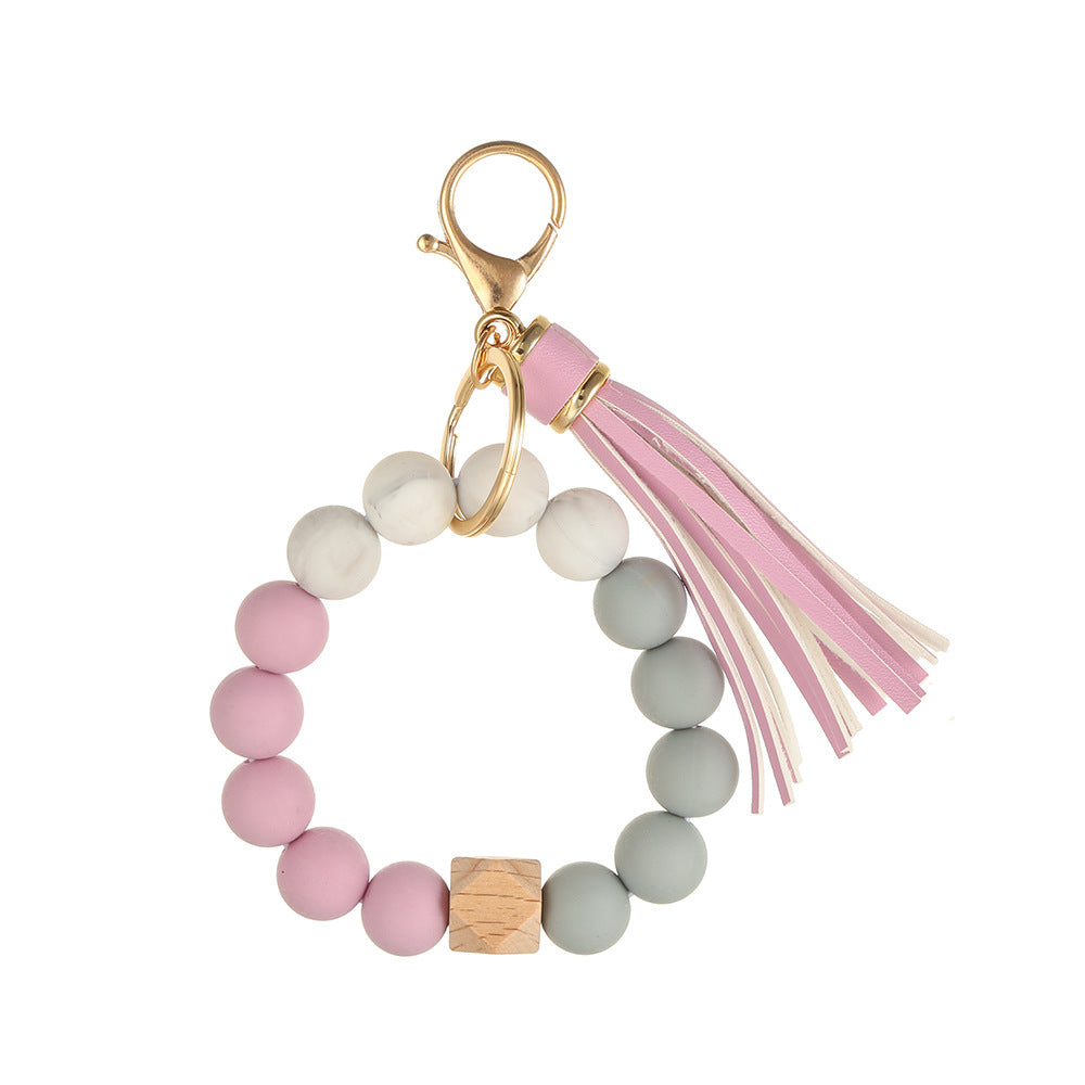 Wholesale Gradient Color Bracelet Silicone Keychain