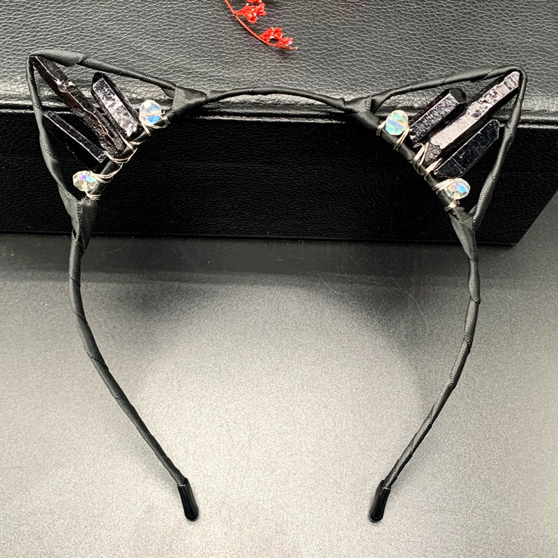 Diadema De Corona De Cristal De Orejas De Gato al por mayor