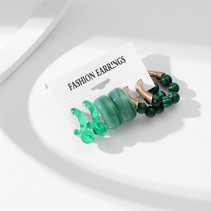 Wholesale Solid Color Flower Acrylic Earrings Set