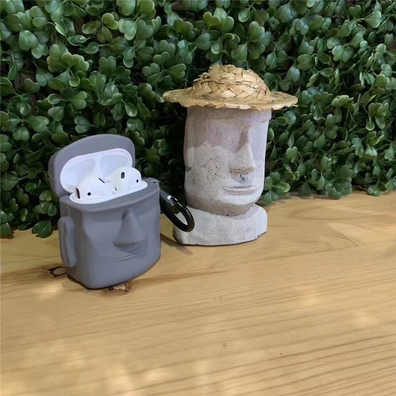 Wholesale Silicone Easter Stone Statue Bluetooth Earphone Case