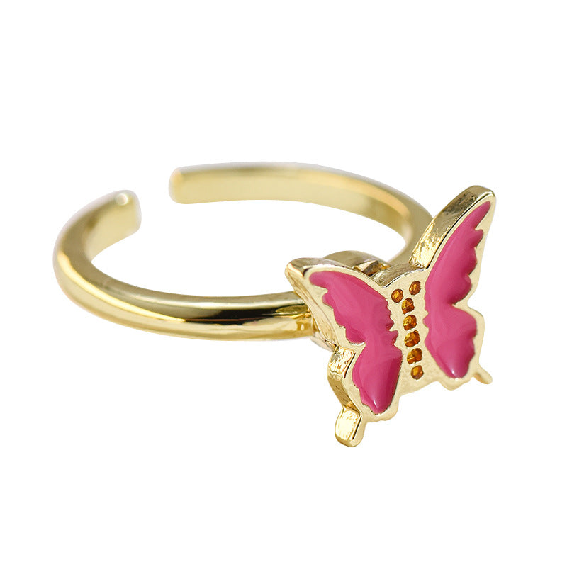 Wholesale Alloy Rotatable Daisy Flower Butterfly Ring