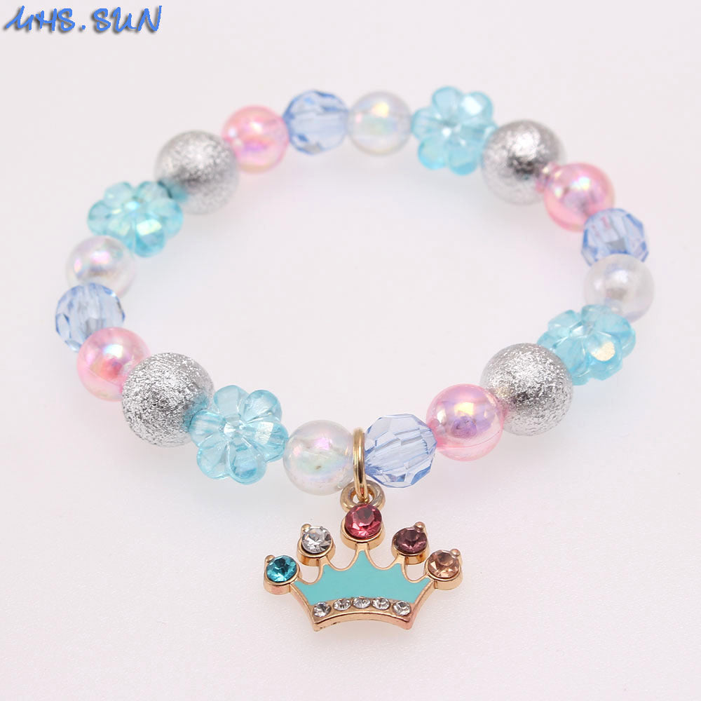 Wholesale Rainbow Cloud Oil Drip Acrylic Beaded Bracelet