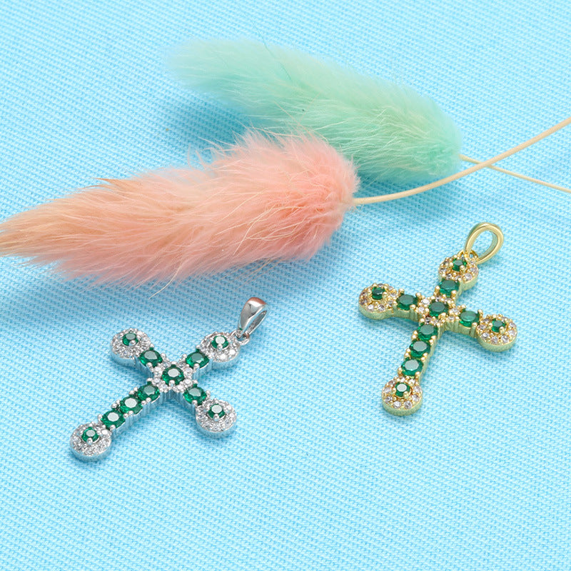 Venta al por mayor Collar De Cruz De Diamante Lleno De Cobre