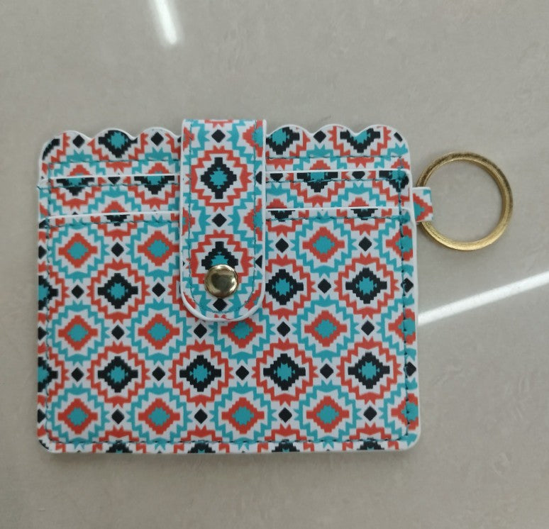 Bolsa de tarjeta de impresión de PU al por mayor llavero creativo