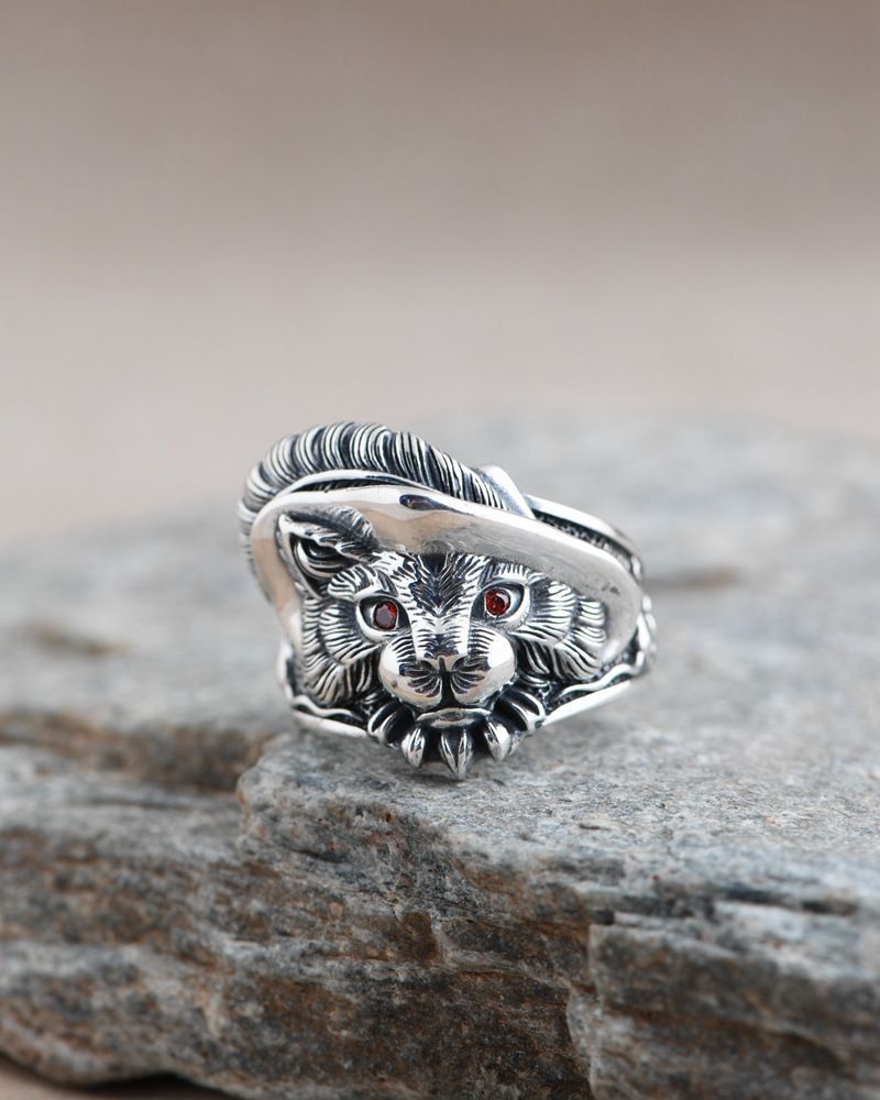 Wholesale Vintage Cat Feather Metal Rings