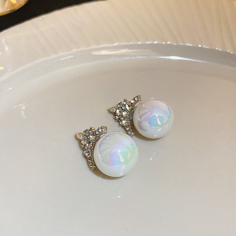 Wholesale Real Gold Plated Silver Needle Vintage Earrings Imitation Pearl