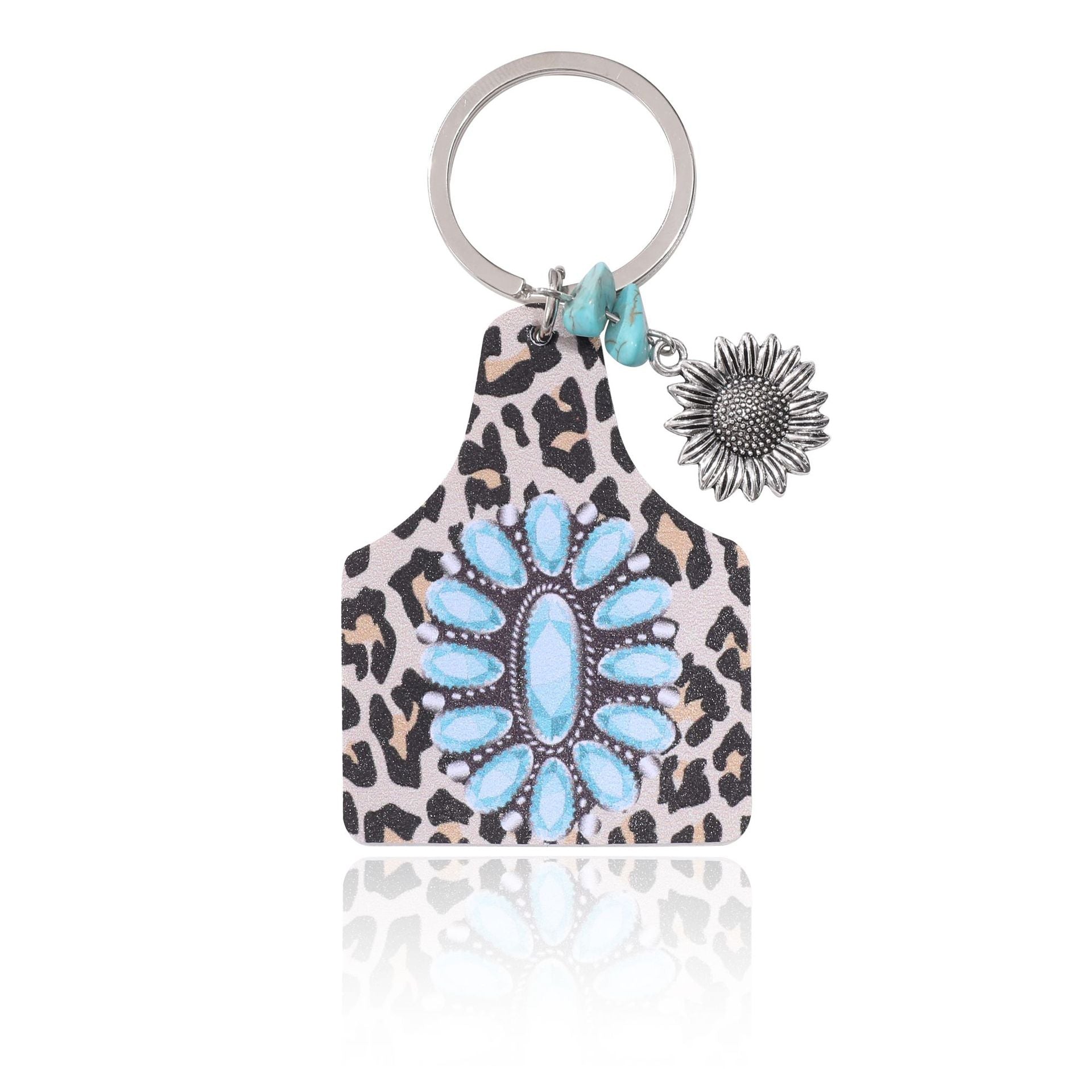 Llavero De Cuero De Leopardo De Vaquero Occidental al por mayor