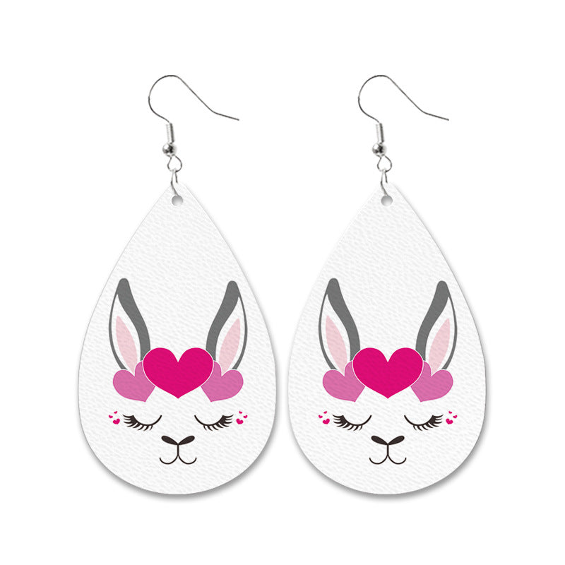 Wholesale Easter Bunny Leather Earrings