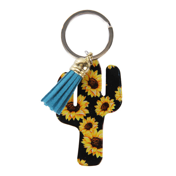 Llavero de cactus acrílico al por mayor