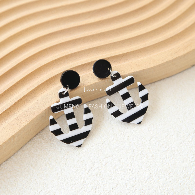 Wholesale Cute Acrylic Anchor Earrings