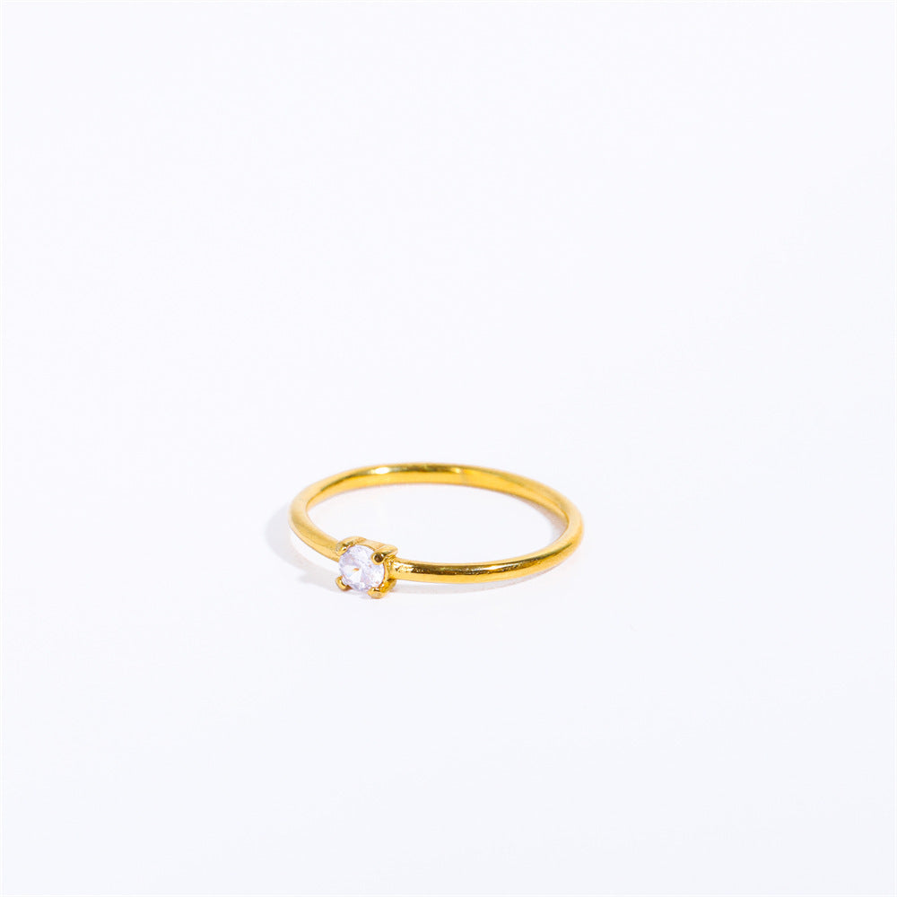 Wholesale Titanium Steel Electroplated 18k Real Gold Adjustable Ring