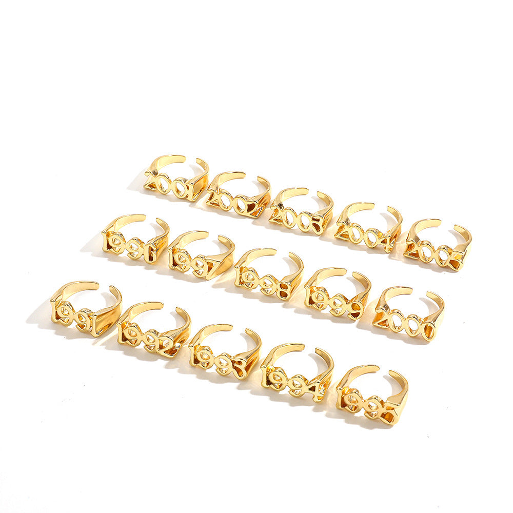 Wholesale Digital Year Alloy Rings