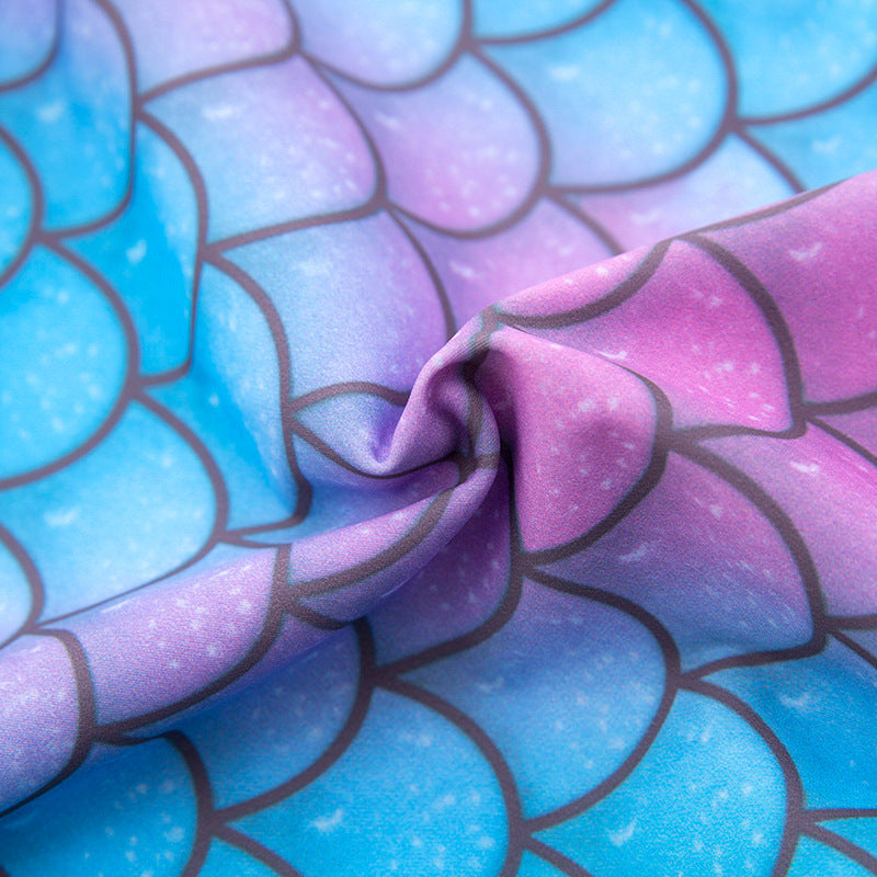 Wholesale Kids Mermaid Suspenders Polyester Swimwear