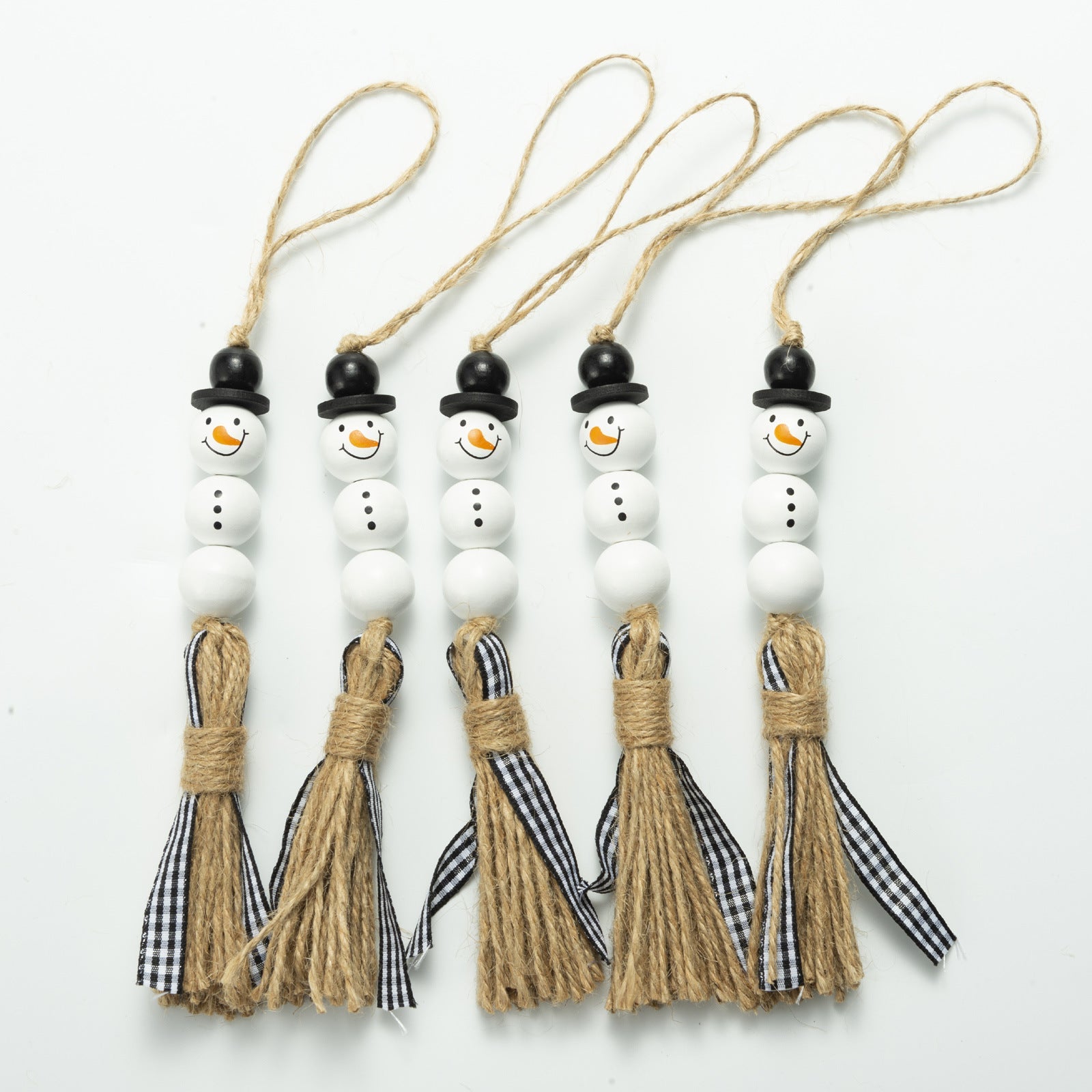 Wholesale 10PCS Snowman Wooden Beads