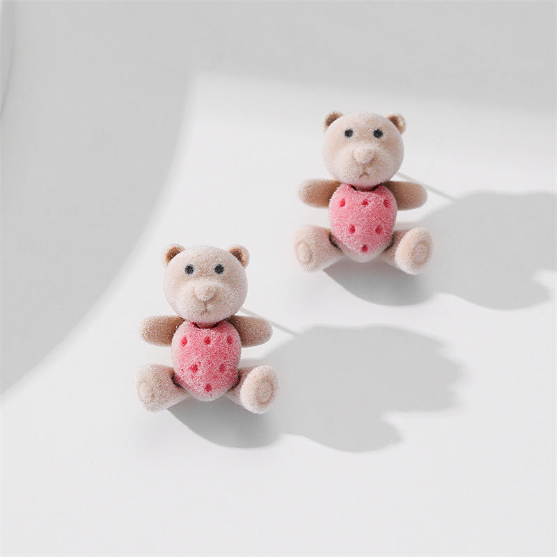 Wholesale Cute Animals Cartoon Flocking Earrings