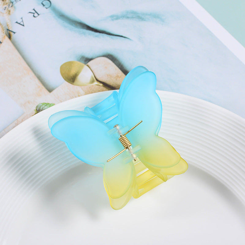 Wholesale Butterfly Gradient Matte Resin Hair Clips