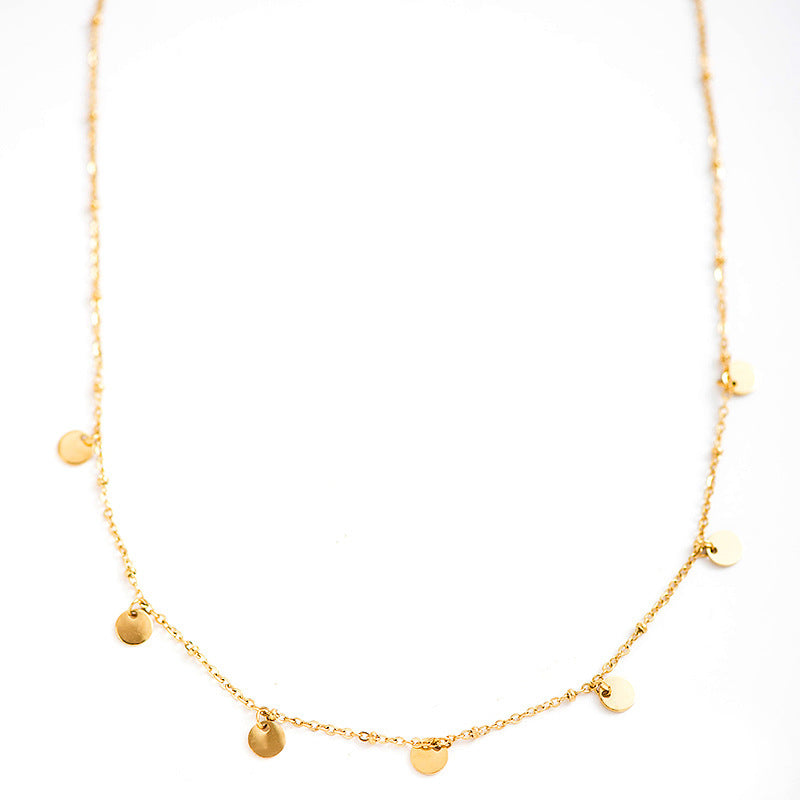 Collar de acero inoxidable con colgante ovalado de aceite multicapa al por mayor