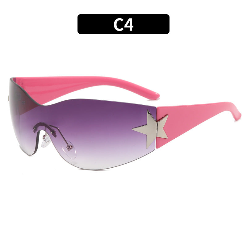 Wholesale PC All-in-one Frameless Five-pointed Star Sunglasses