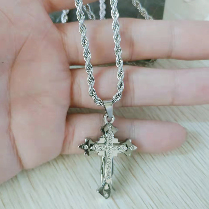 Collar Colgante De Cruz De Acero De Titanio al por mayor