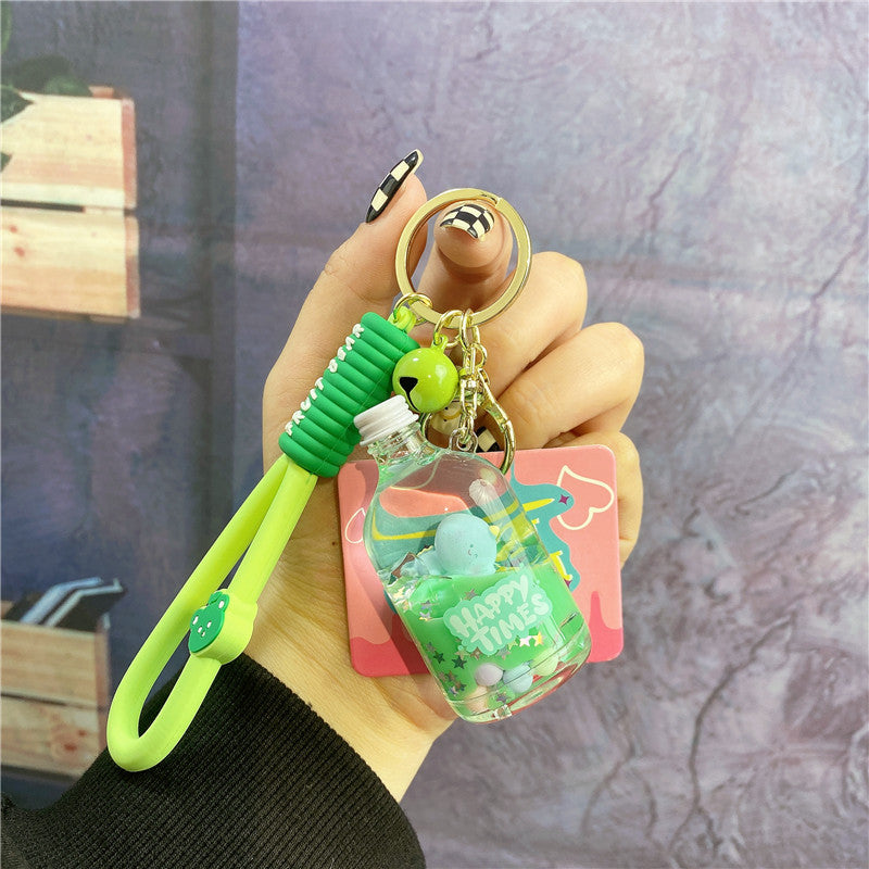 Aceite acrílico al por mayor en la cadena de llave de la botella de deriva líquida