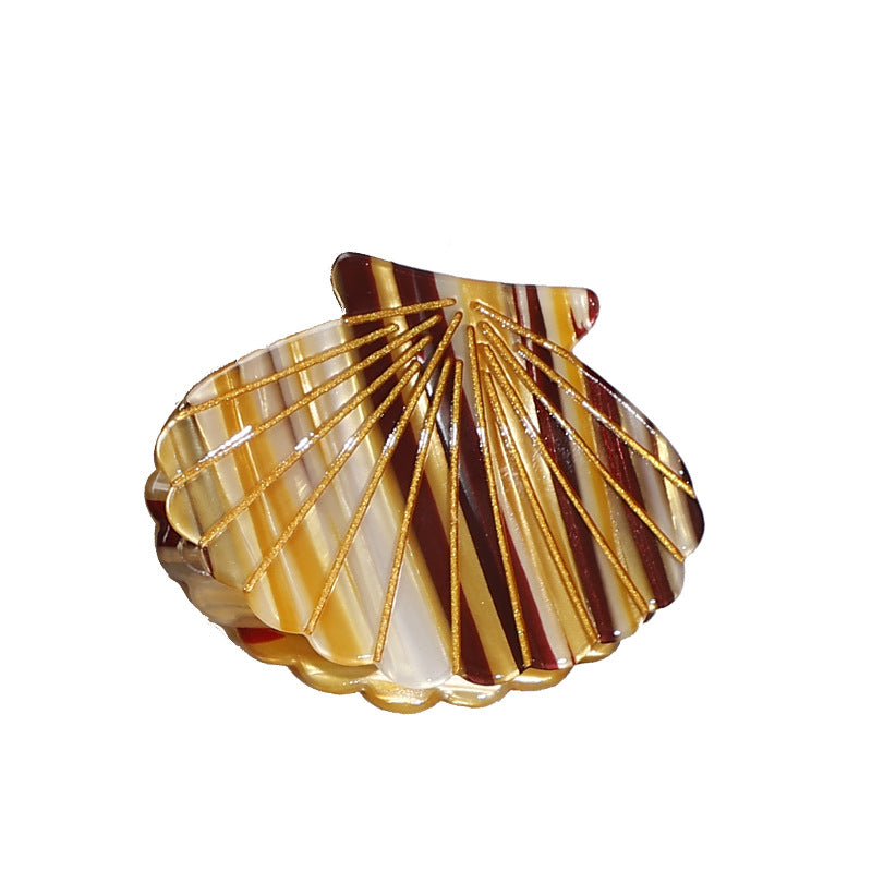 Wholesale Color Striped Acrylic Shell Hair Clips