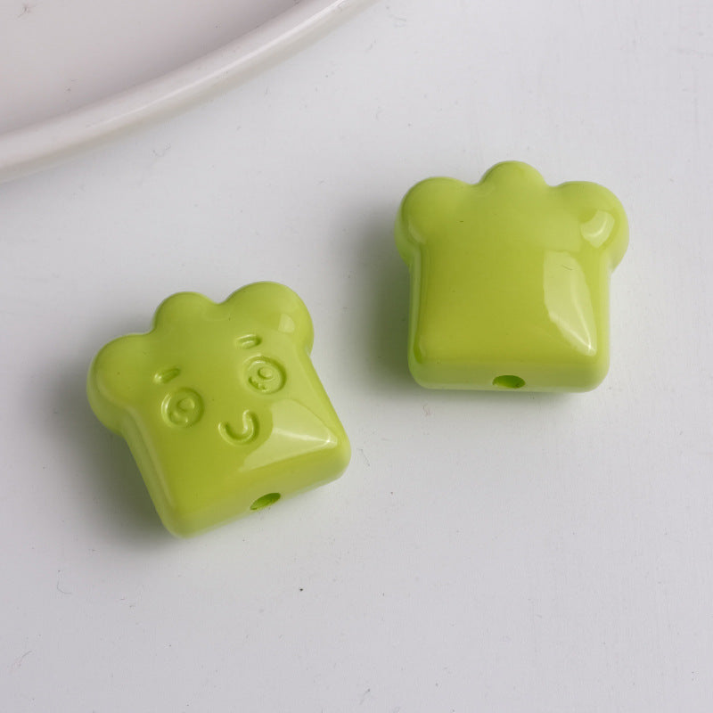 Al por mayor 50 piezas de 50 piezas/paquete de pan pintado pan tostado perforado cuentas acrílicas de aceite perforado