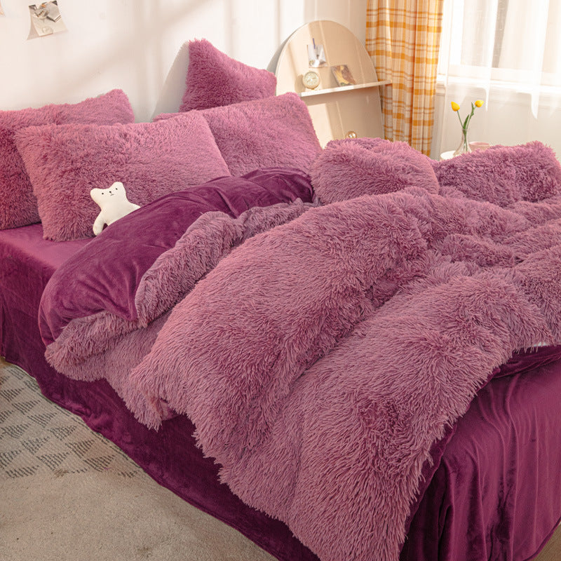 Wholesale Thickened Warm Mink Fur Four Piece Set