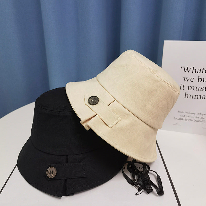 Wholesale Cotton Button Ruffle Bucket Hat