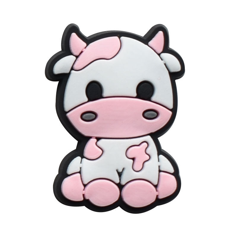 Wholesale 100 PCS PVC Cartoon Cow DIY Shoe Buckle