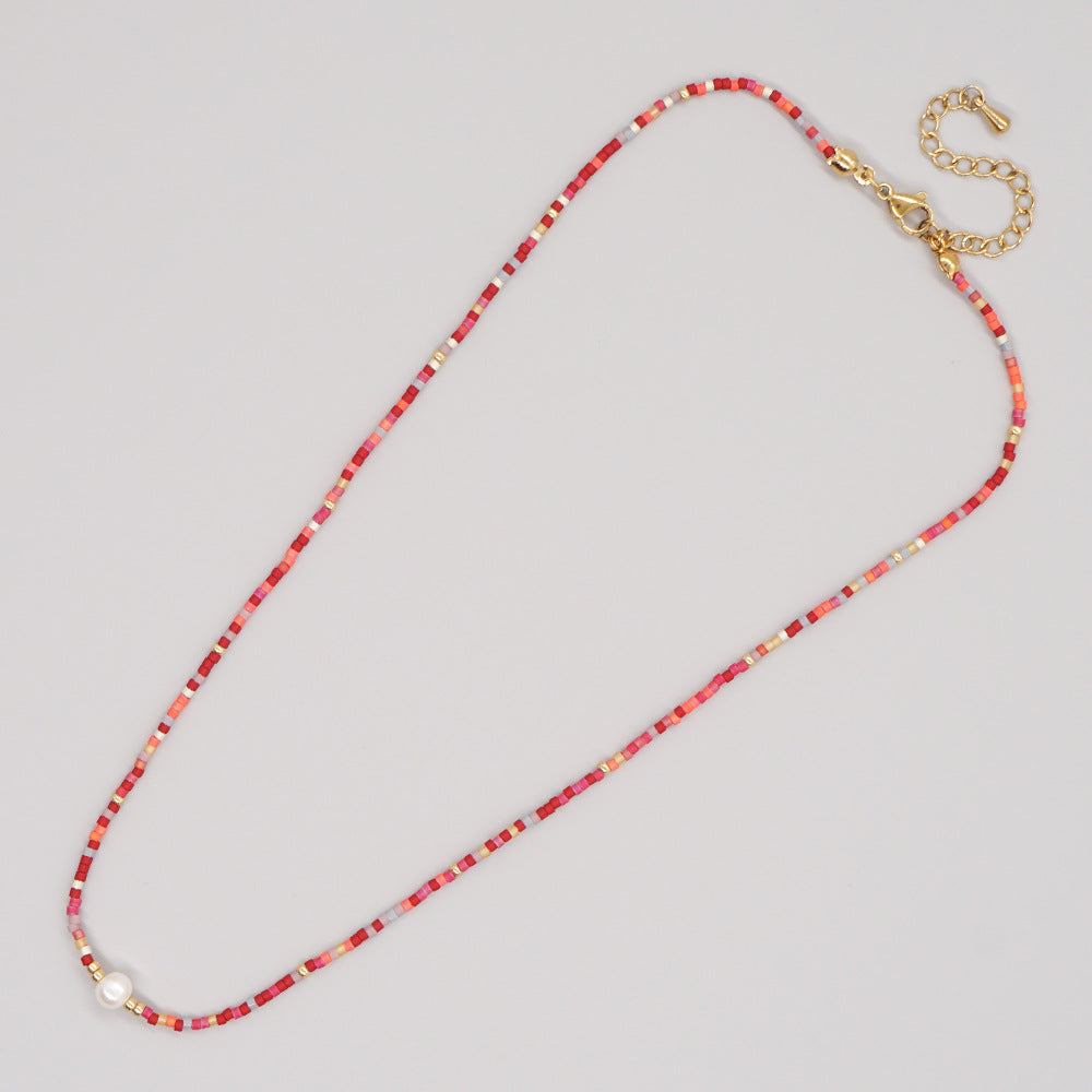 Wholesale Boho Style Handmade Beaded Glass Necklace