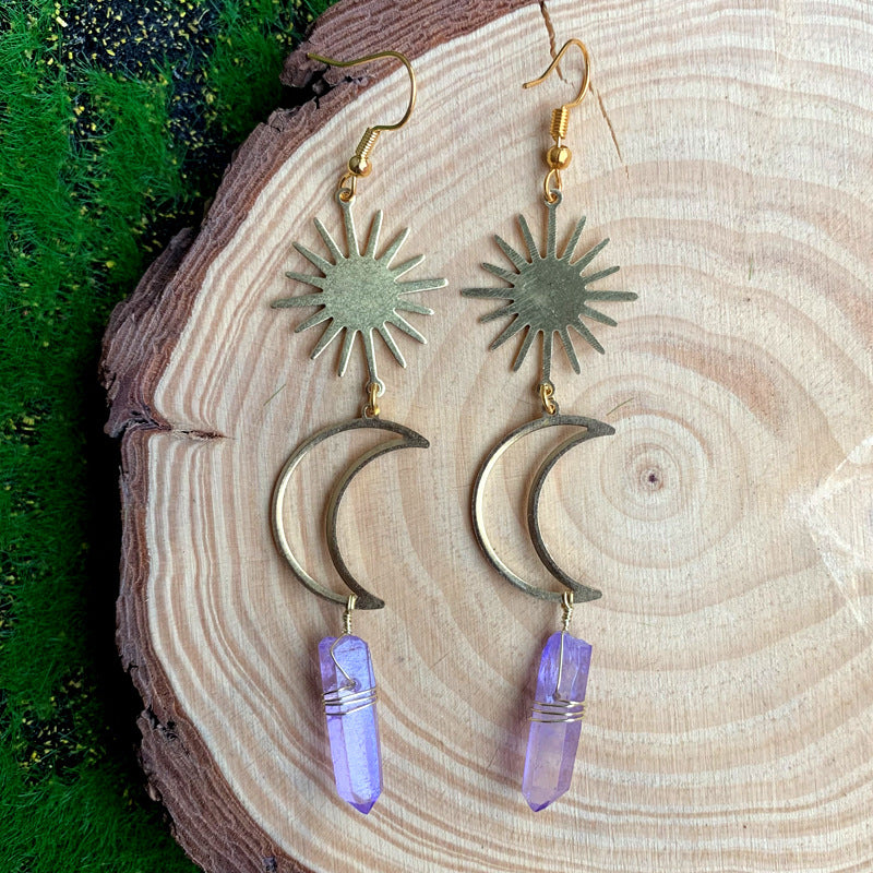 Pendientes de aleación de cristal de la luna al por mayor luna