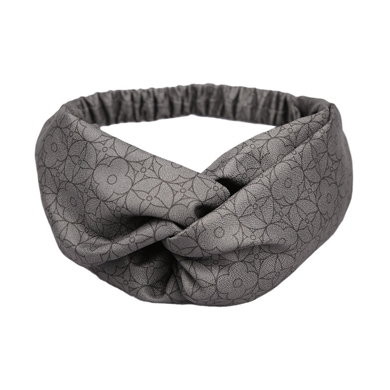 Wholesale Vintage Satin Geometric Pattern Printed Headbands