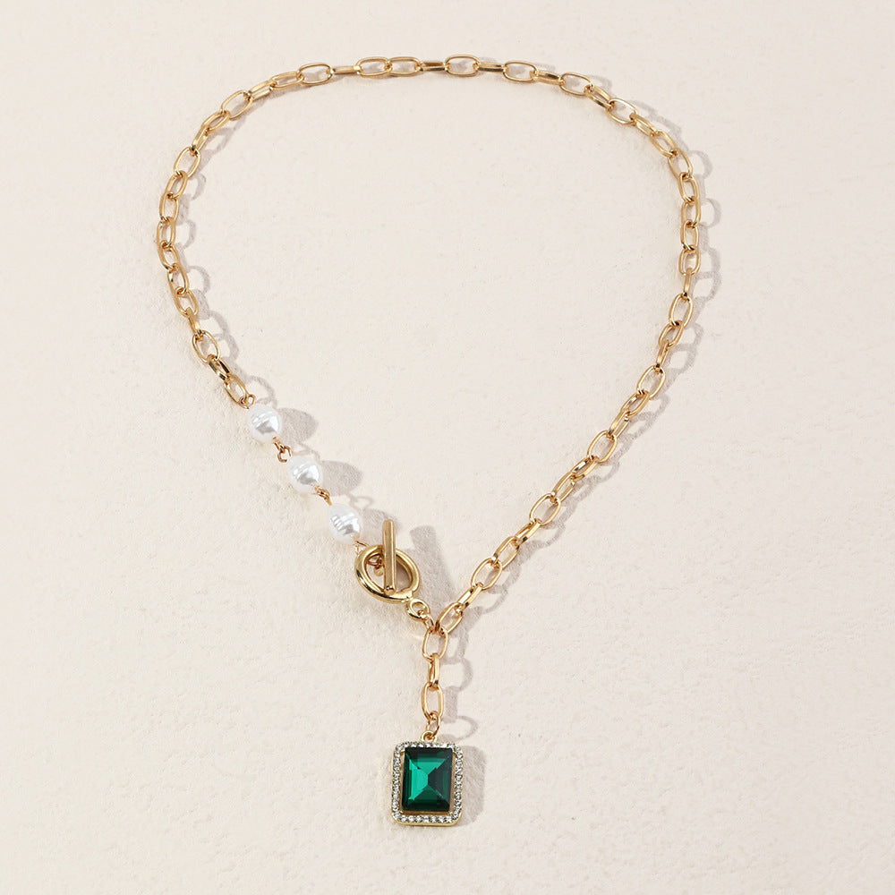 Wholesale Vintage Stitching Pearl Necklace Alloy+Pearl