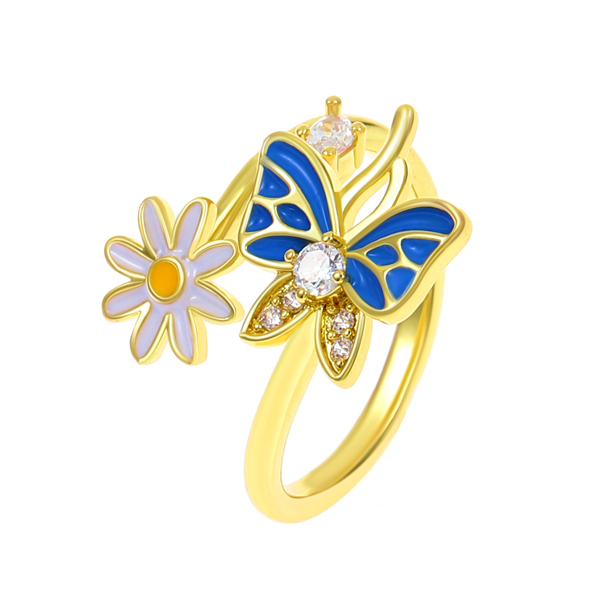 Wholesale Vintage Flower Butterfly Copper Rings