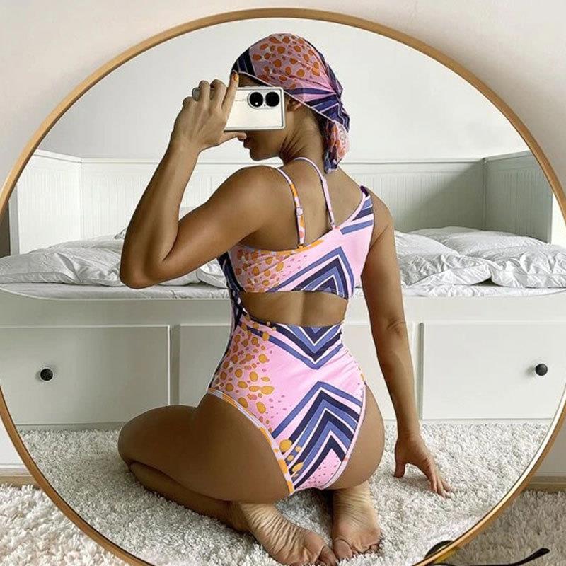 Traje de baño de poliéster de una pieza impreso al por mayor