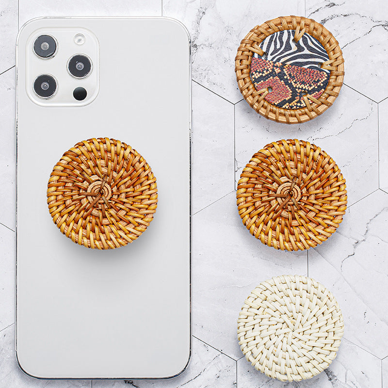 Wholesale Natural Rattan Woven Mobile Phone Holders