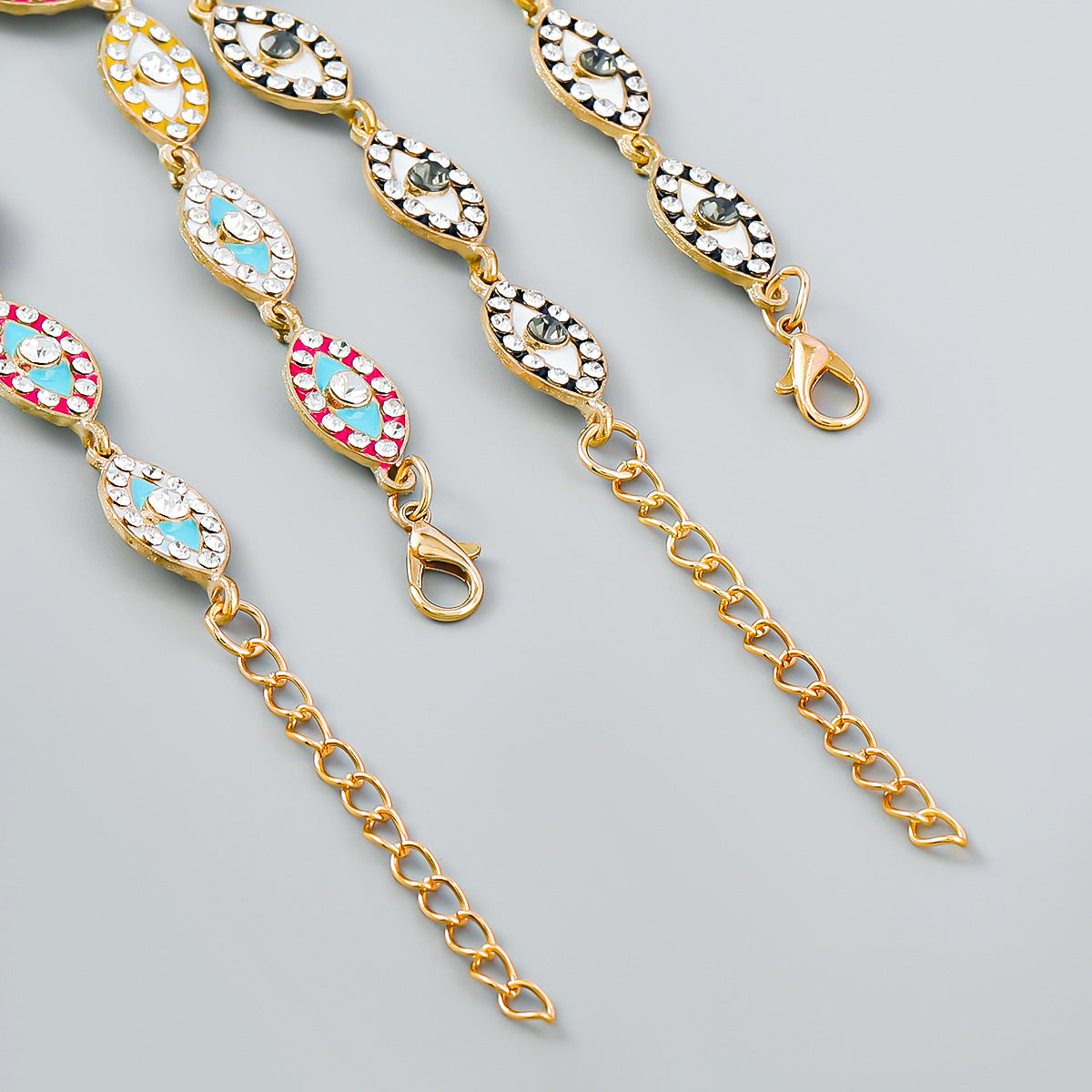 Wholesale Oil Drip Diamond Eyes Alloy Bracelet