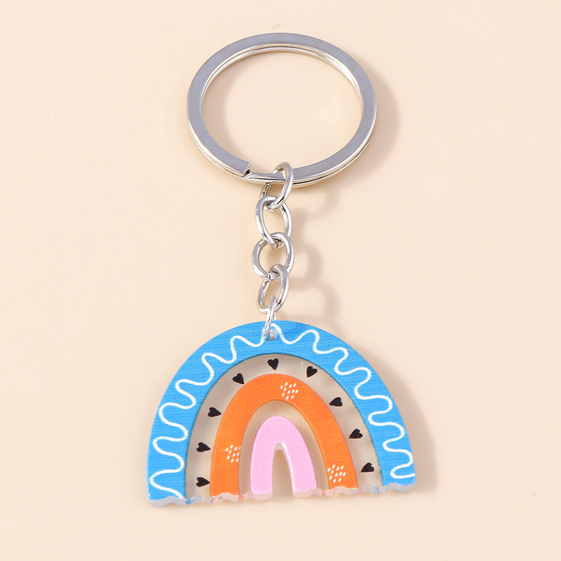 Venta al por mayor Llavero acrílico del arco iris